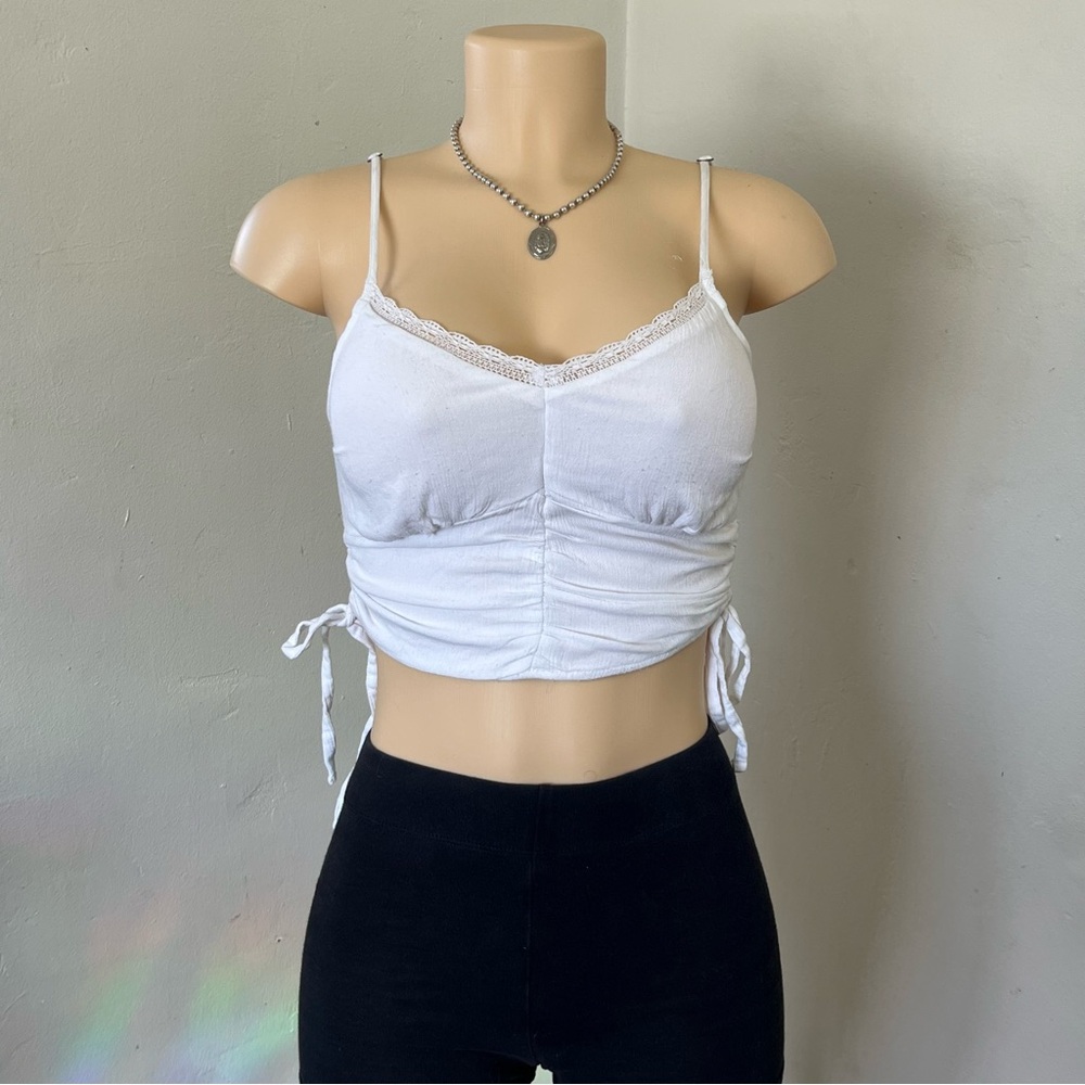 Hollister White Lace-Trimmed Camisole